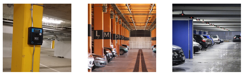 Gas detection for enclosed parking facilities